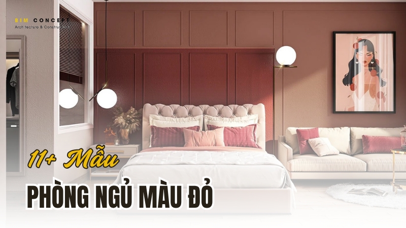 Phòng ngủ màu đỏ quyền lực, mạnh mẽ