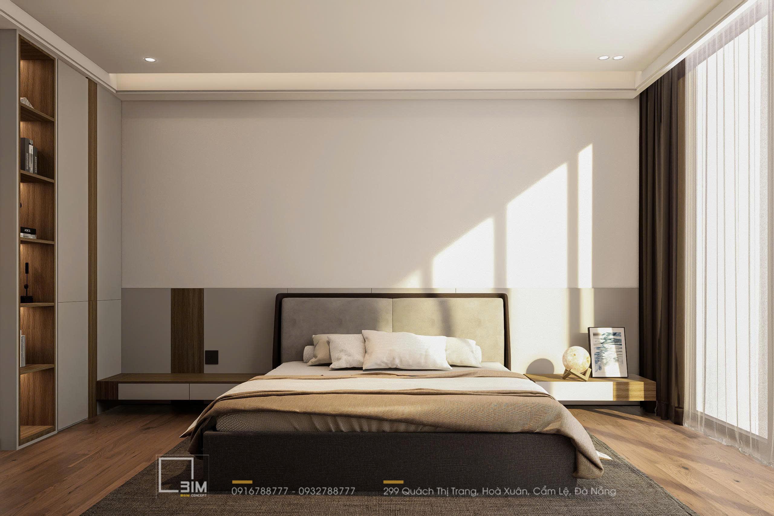 Thiết kế nội thất biệt thự 3 tầng phòng ngủ hiện đại