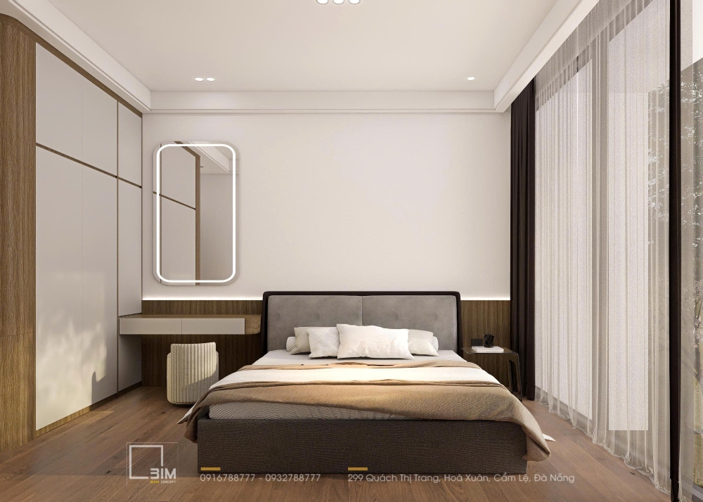 Thiết kế nội thất biệt thự 3 tầng, phòng ngủ tiện nghi