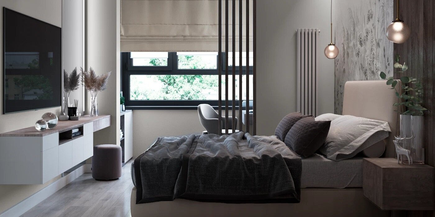 Tường nghệ thuật trang trí phòng ngủ đơn giản