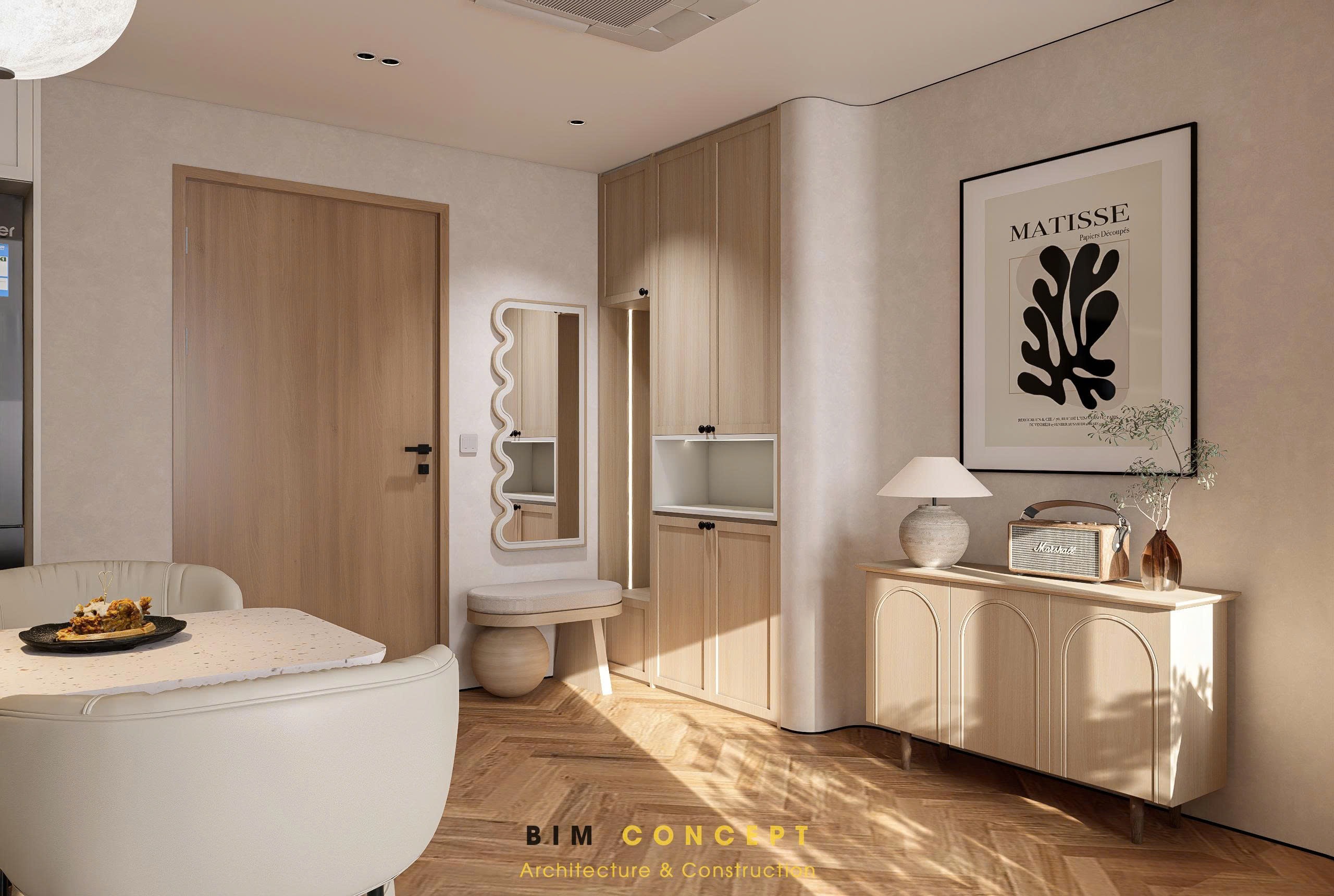 Bàn ăn đặt cạnh bếp giúp sinh hoạt gia đình thuận tiện