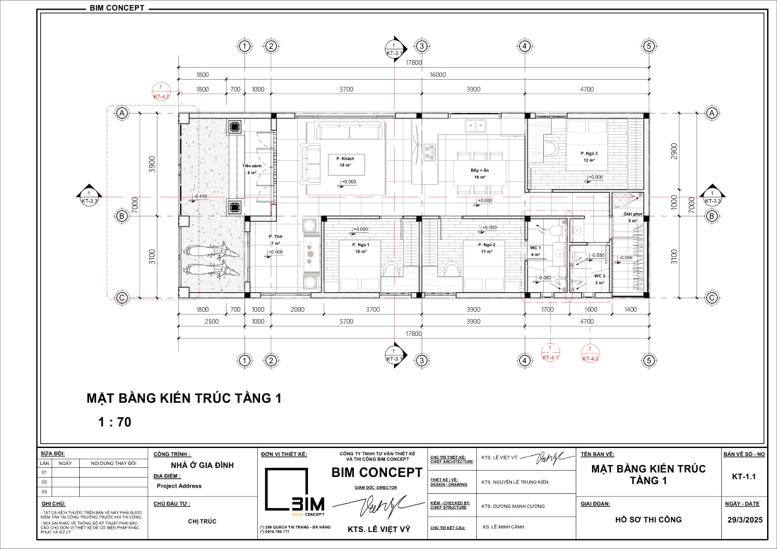 Bản vẽ thiết kế nhà cấp 4 7x18m