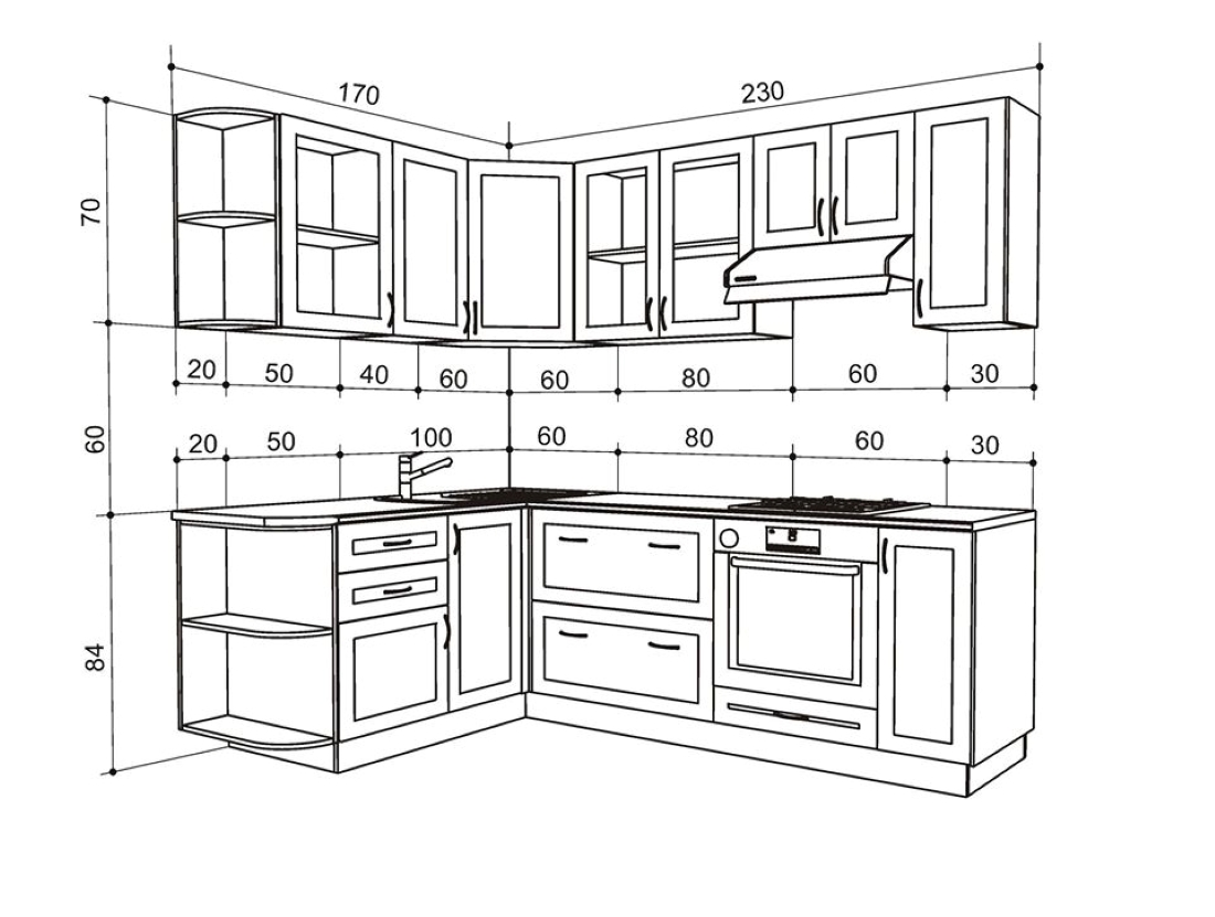 Khoảng cách giữa tủ trên và tủ dưới phù hợp với tiêu chuẩn