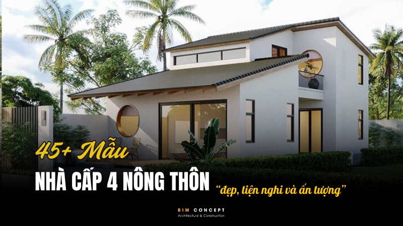 Mẫu nhà cấp 4 nông thôn đẹp, tiện nghi