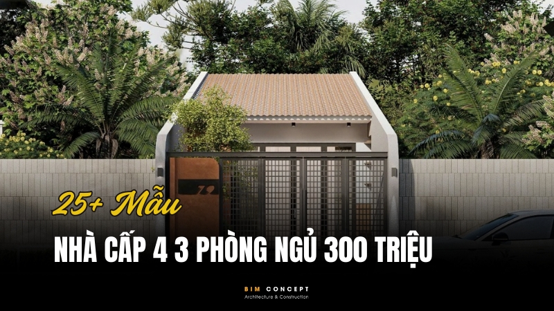 Nhà cấp 4 3 phòng ngủ 300 triệu