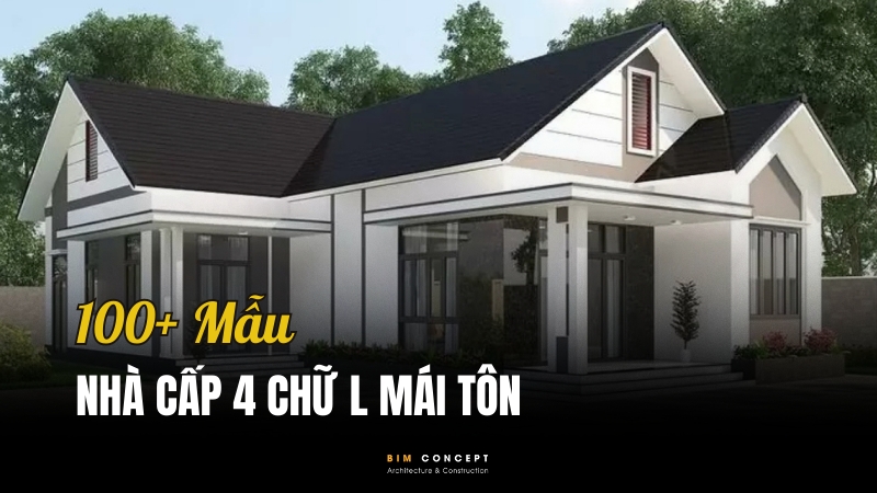 Nhà cấp 4 chữ L mái tôn