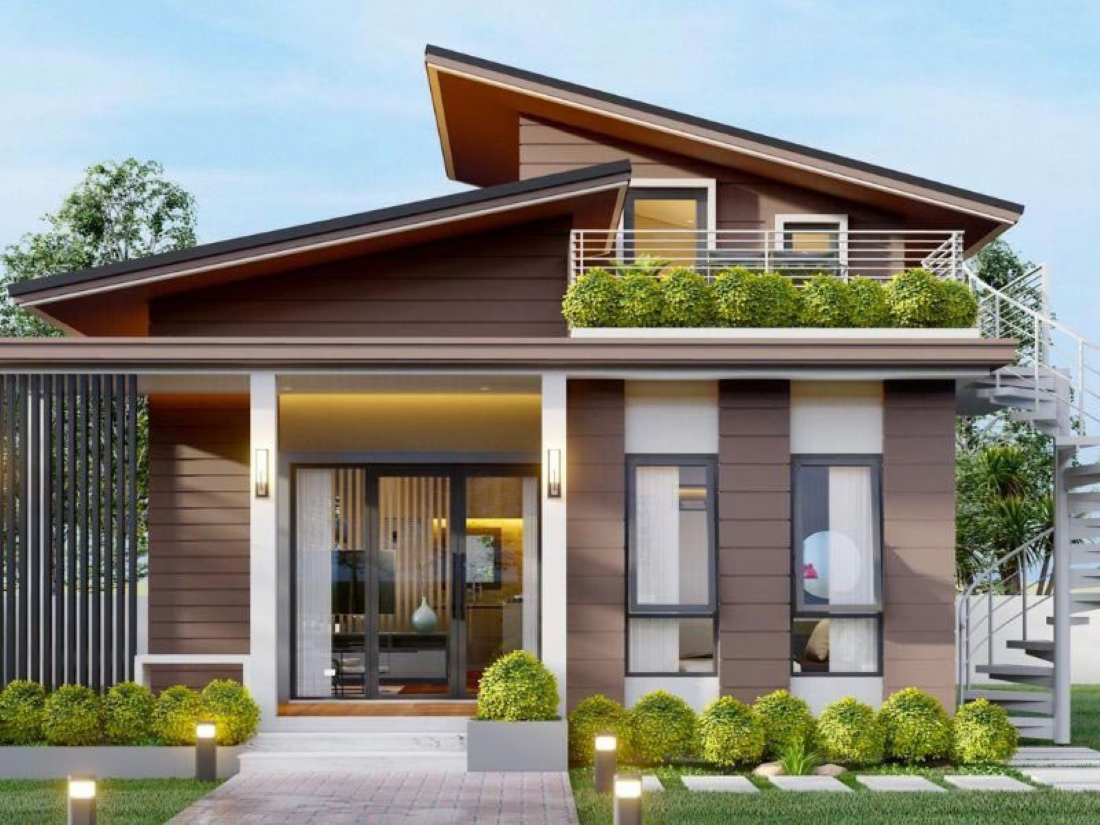 Nhà cấp 4 gác lửng mái lệch tối ưu diện tích
