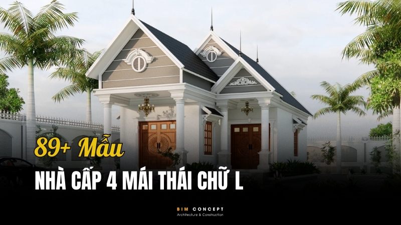 Nhà cấp 4 mái Thái chữ L