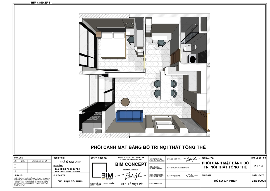 Phối cảnh mặt bằng nội thất căn hộ