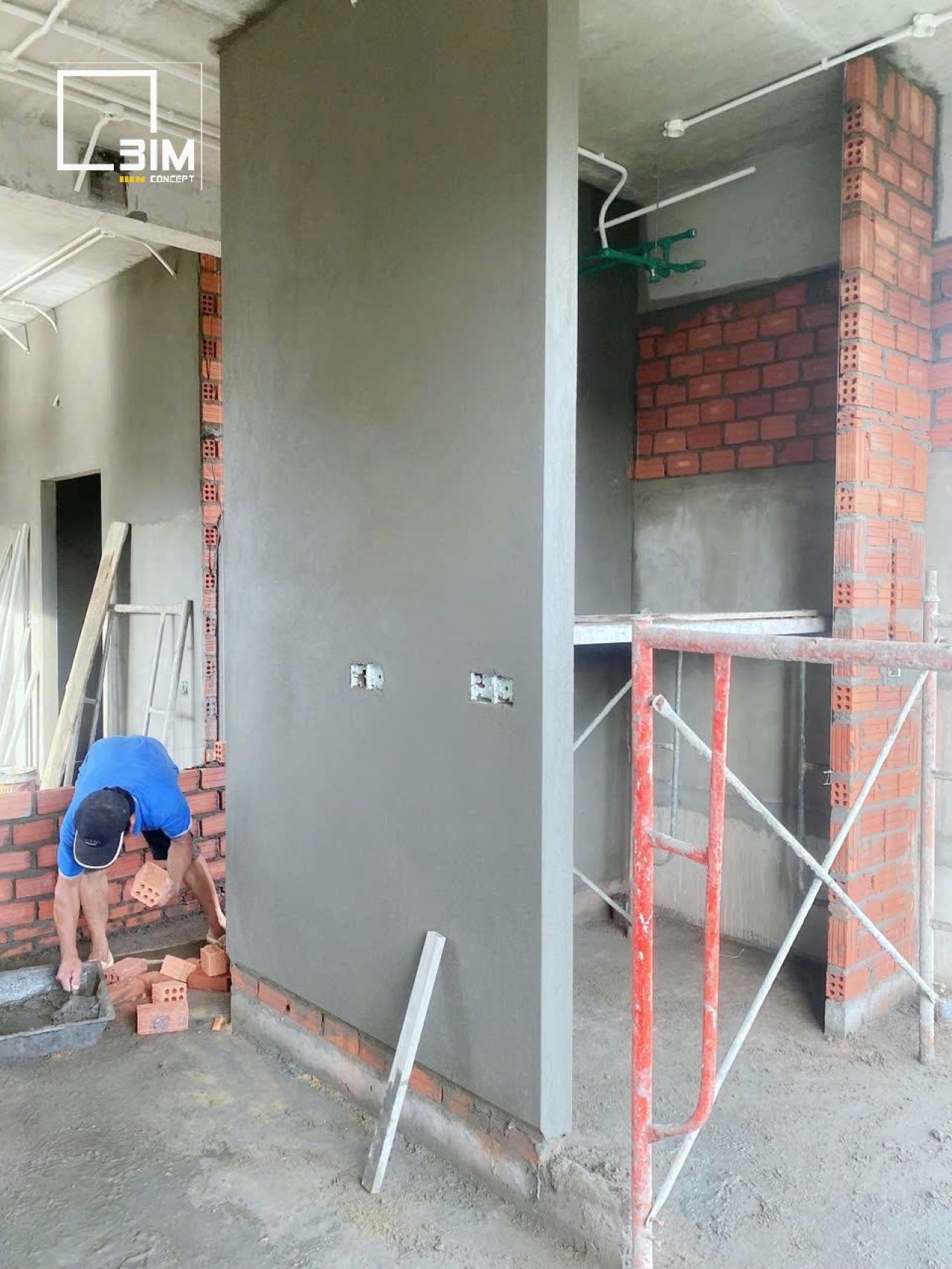 Những mảng tường được tô rất mịn và phẳng