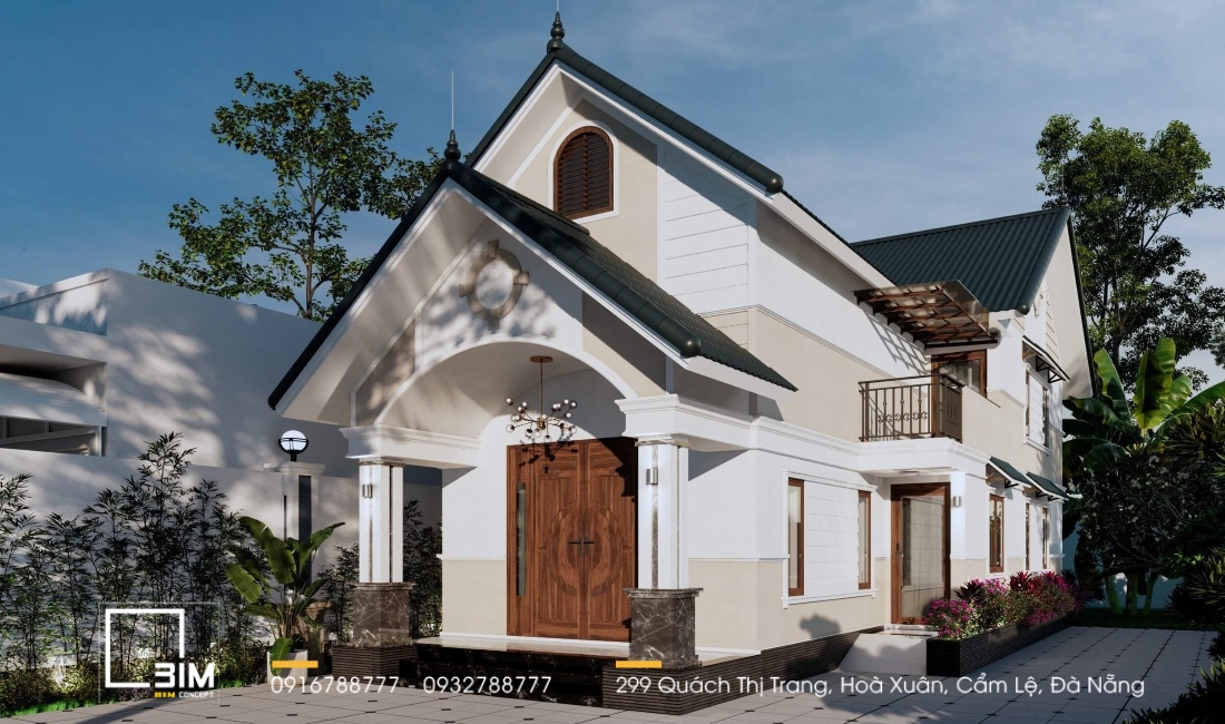 Thiết kế nhà cấp 4 70m2 đẹp, truyền thống