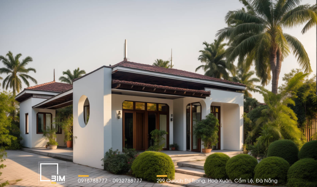 Thiết kế nhà cấp 4 thoáng xanh 