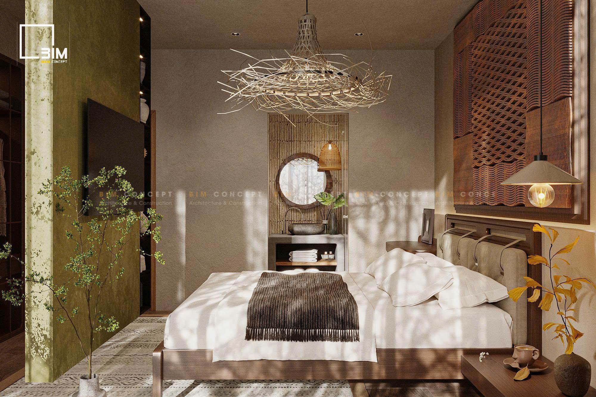 Chi tiết bàn làm việc cạnh giường ngủ ghế đẩu gỗ tự nhiên