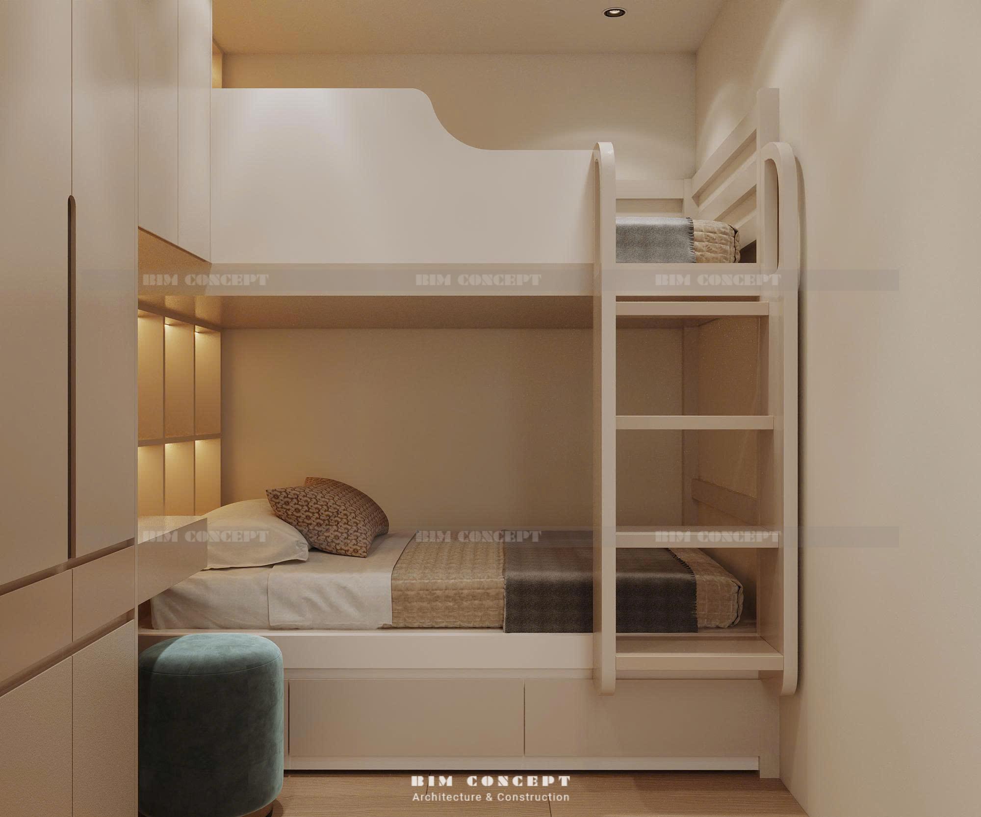 Giường tầng thông minh thiết kế nội thất căn hộ cho phòng trẻ em