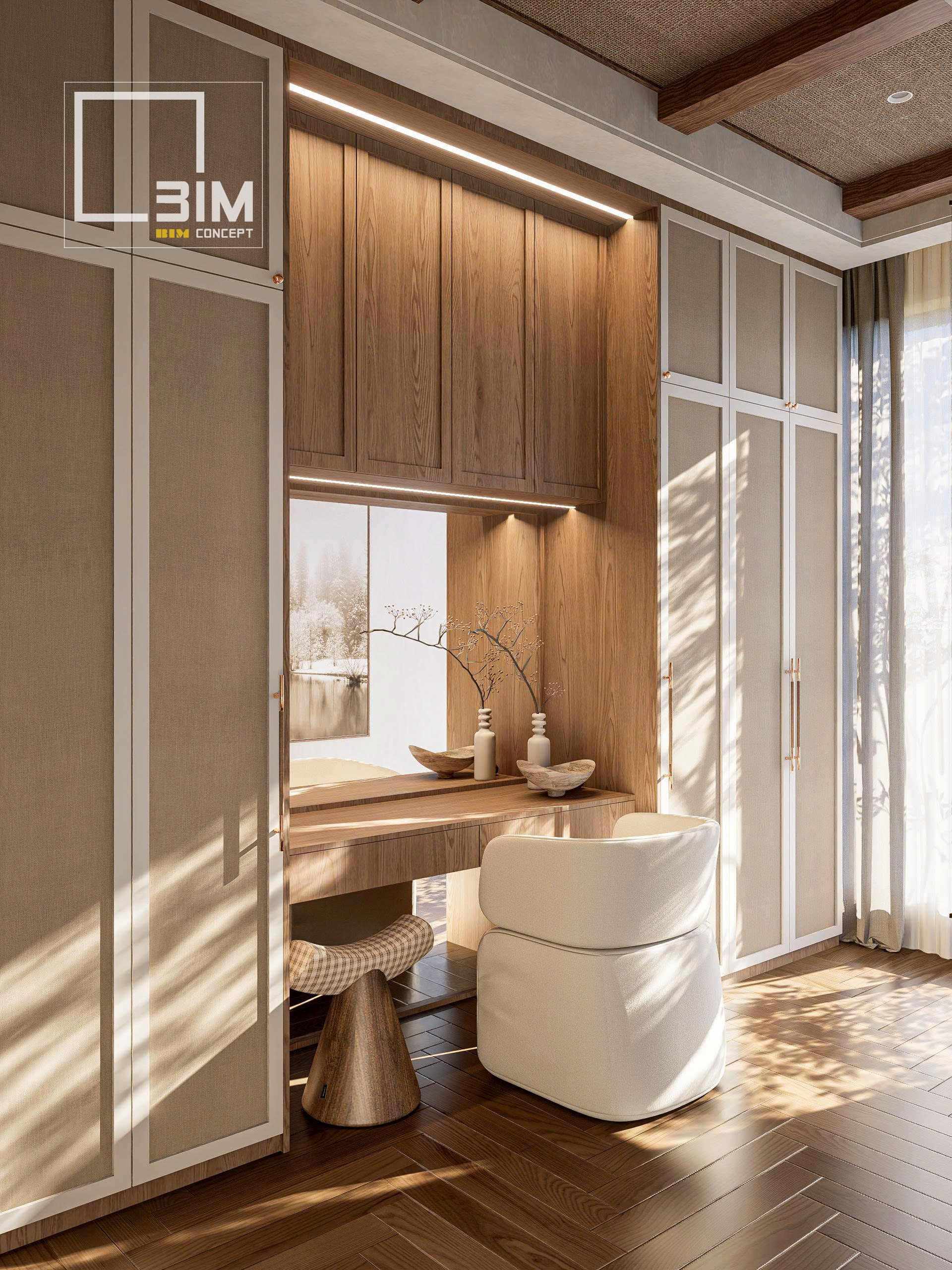 Bàn trang điểm ấn tượng, tăng tính tiện nghi không gian