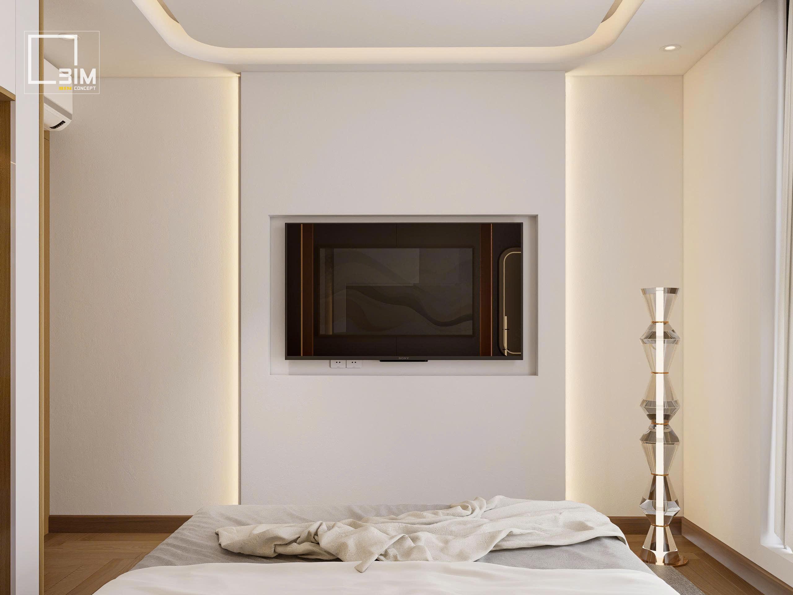 Bố trí nội thất phòng ngủ gọn gàng và ấm cúng