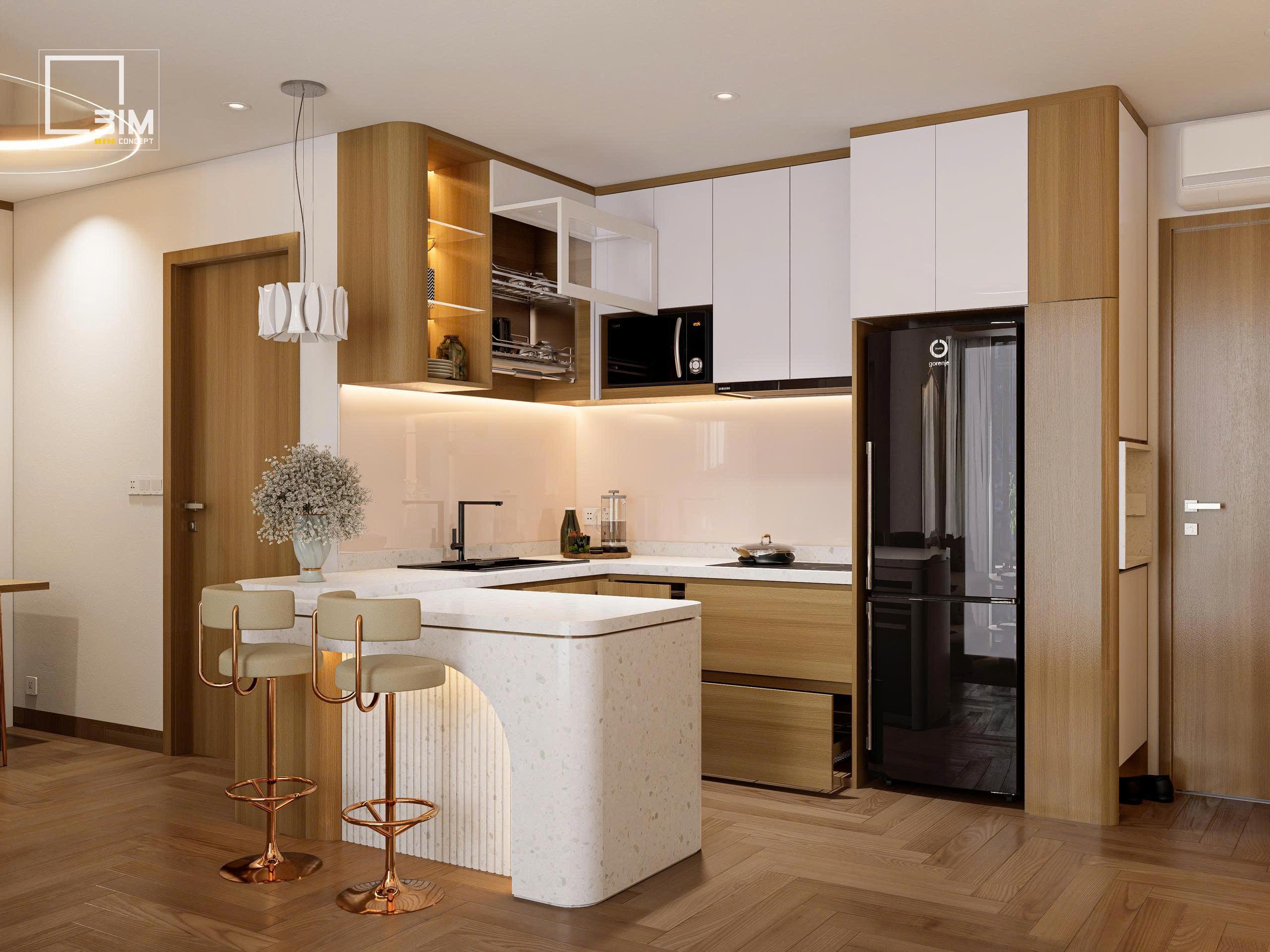 Bố trí tủ bếp thông minh tối ưu diện tích nhỏ