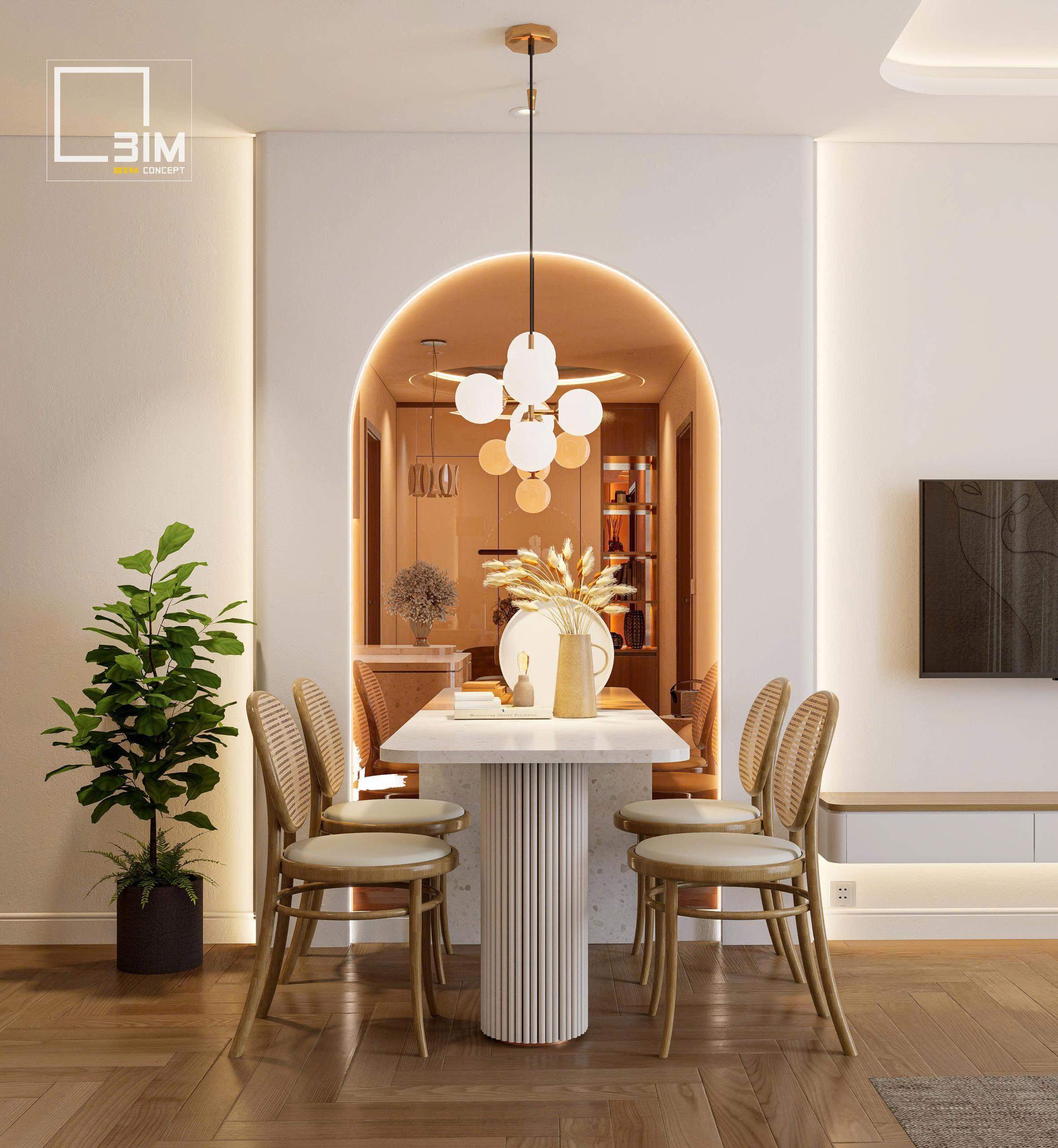 Kệ bếp mở kết hợp đèn LED tăng ánh sáng thẩm mỹ