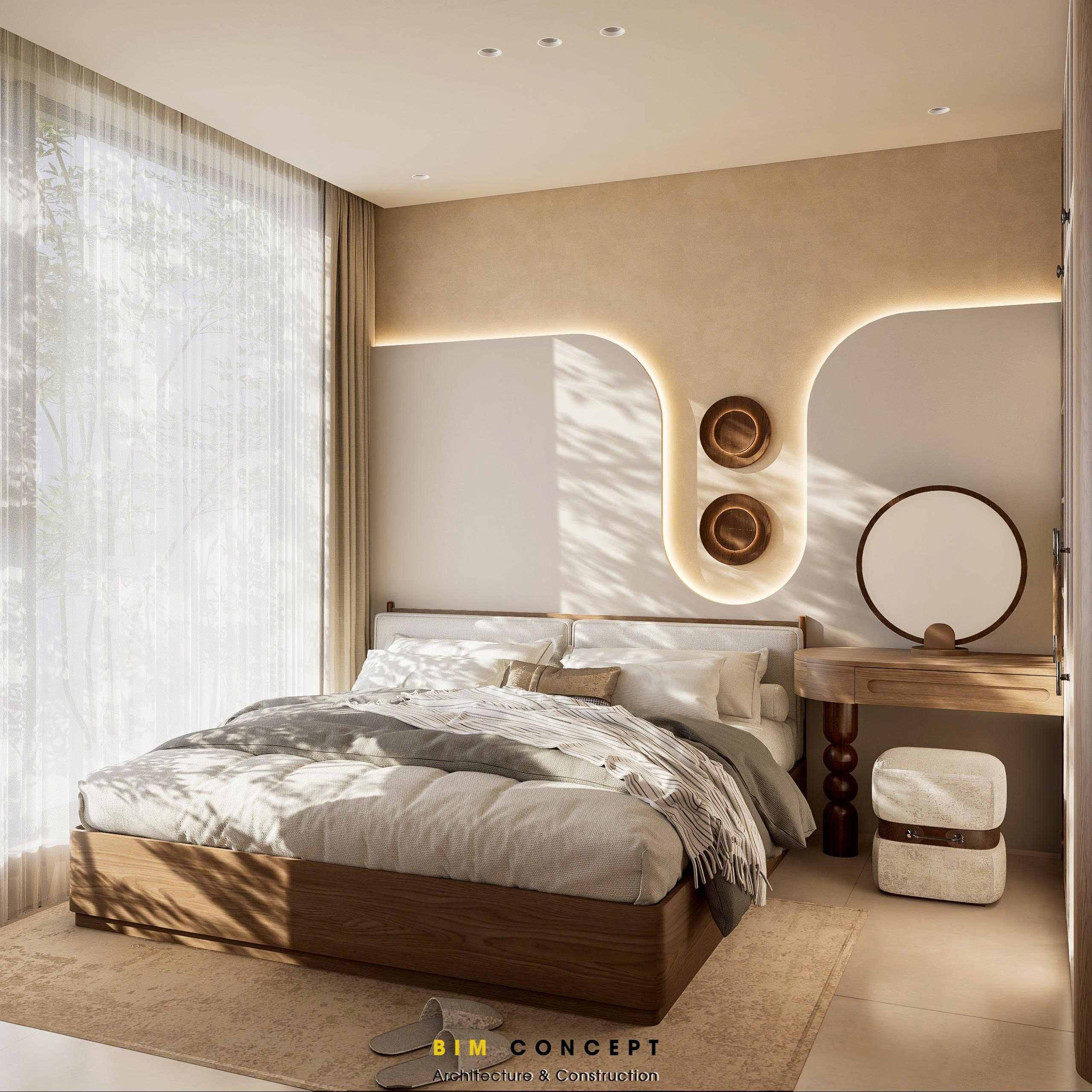 Không gian phòng ngủ ấm áp trong thiết kế nội thất căn hộ