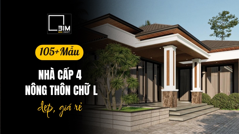 Nhà cấp 4 nông thôn chữ L đẹp, giá rẻ