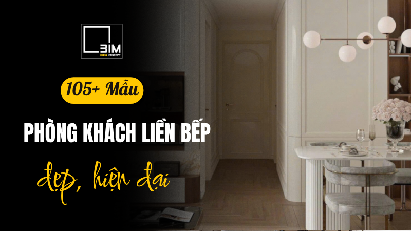 phòng khách liền bếp