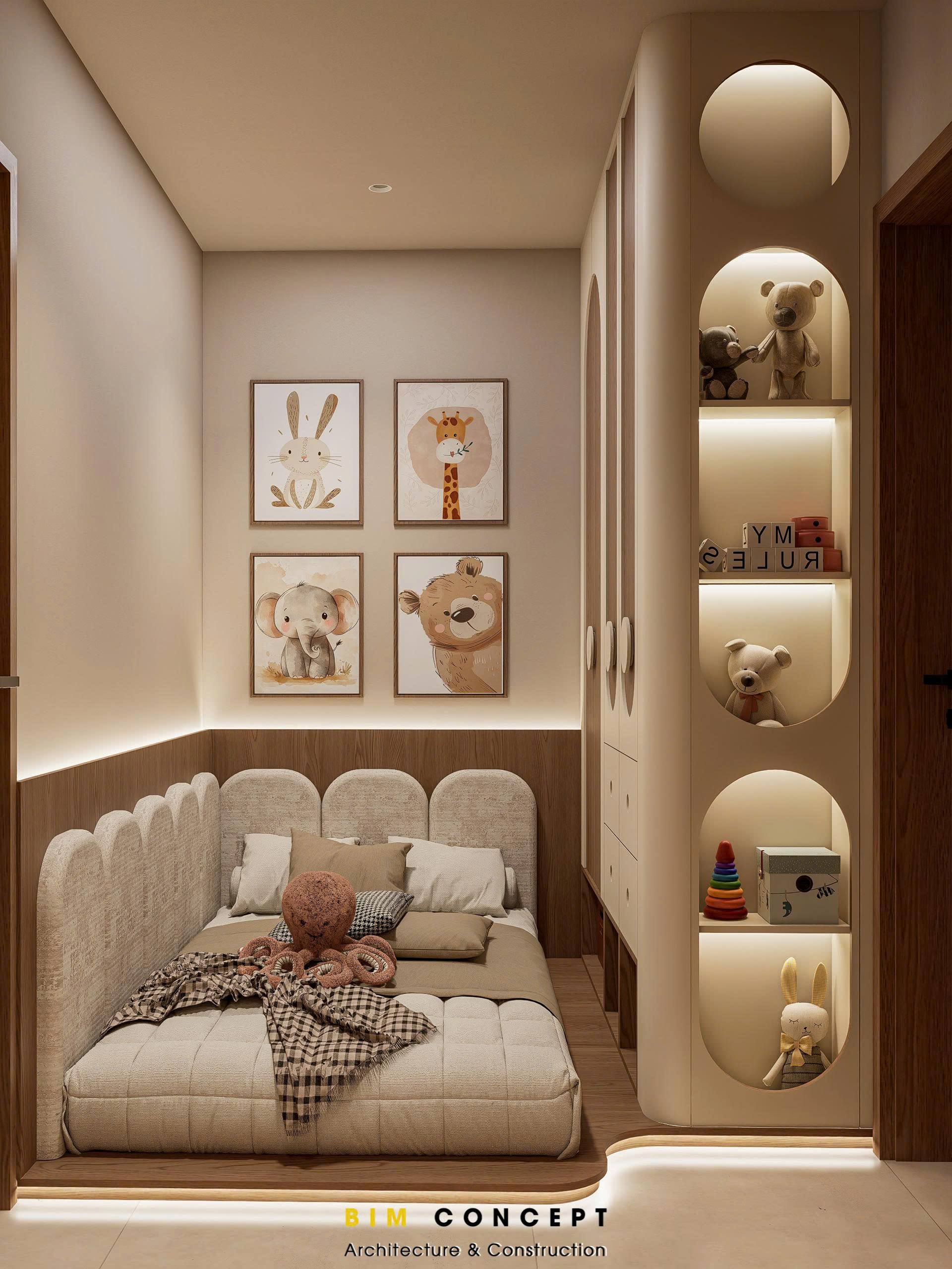 Khu vực phòng ngủ cộng được thiết kế riêng cho bé