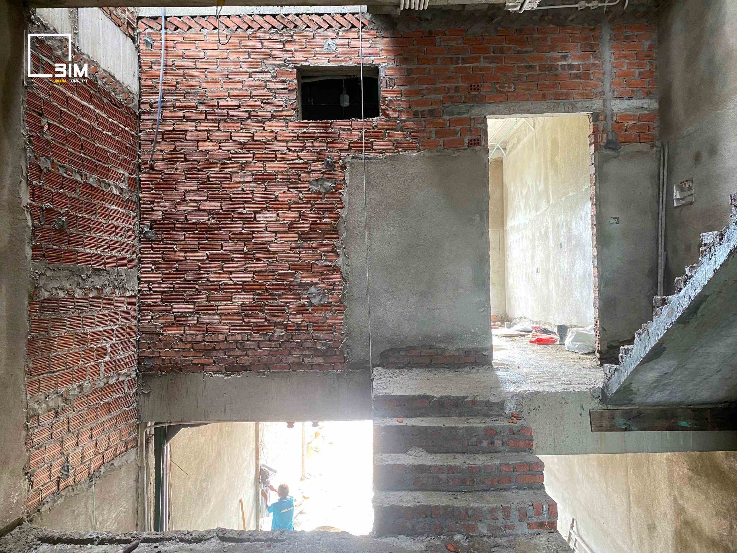 Khu vực tầng 3 đang được tiến hành phần thô