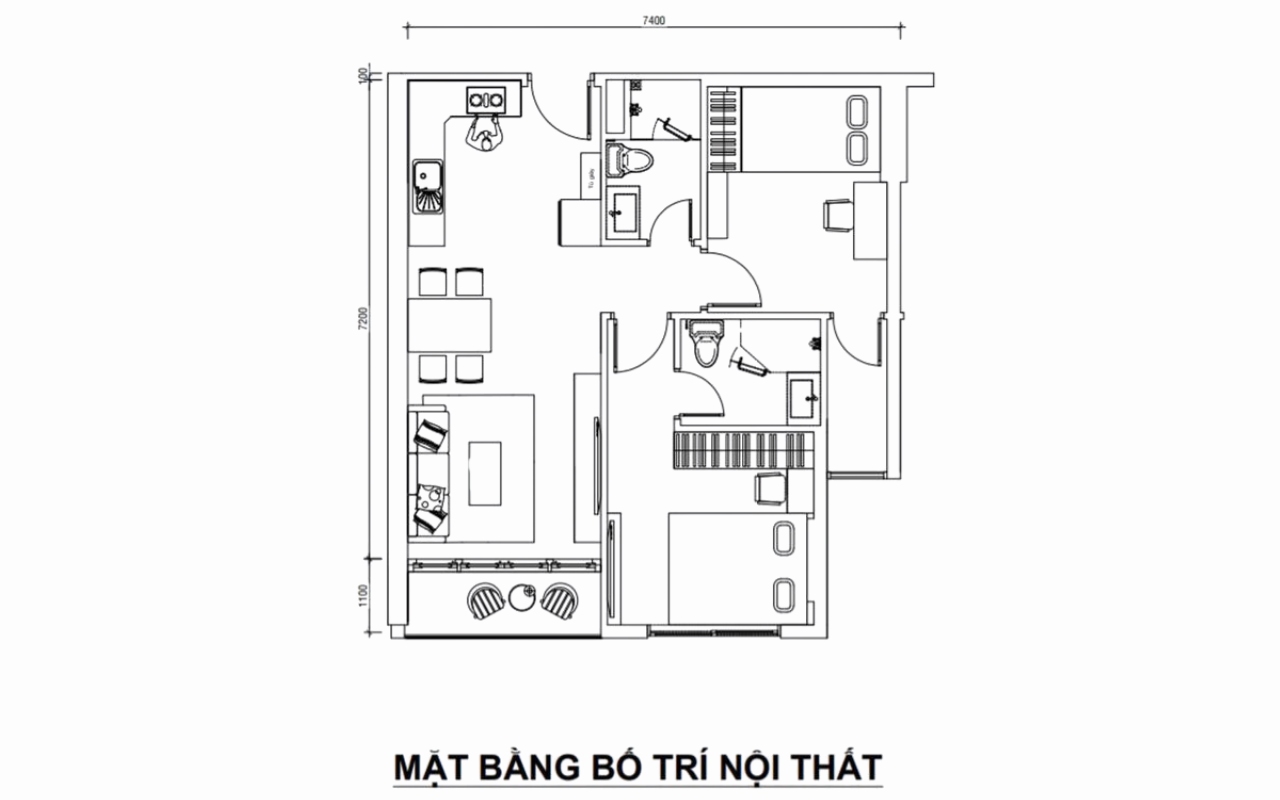 Gợi ý bản vẽ bố trí nội thất căn hộ hiện đại