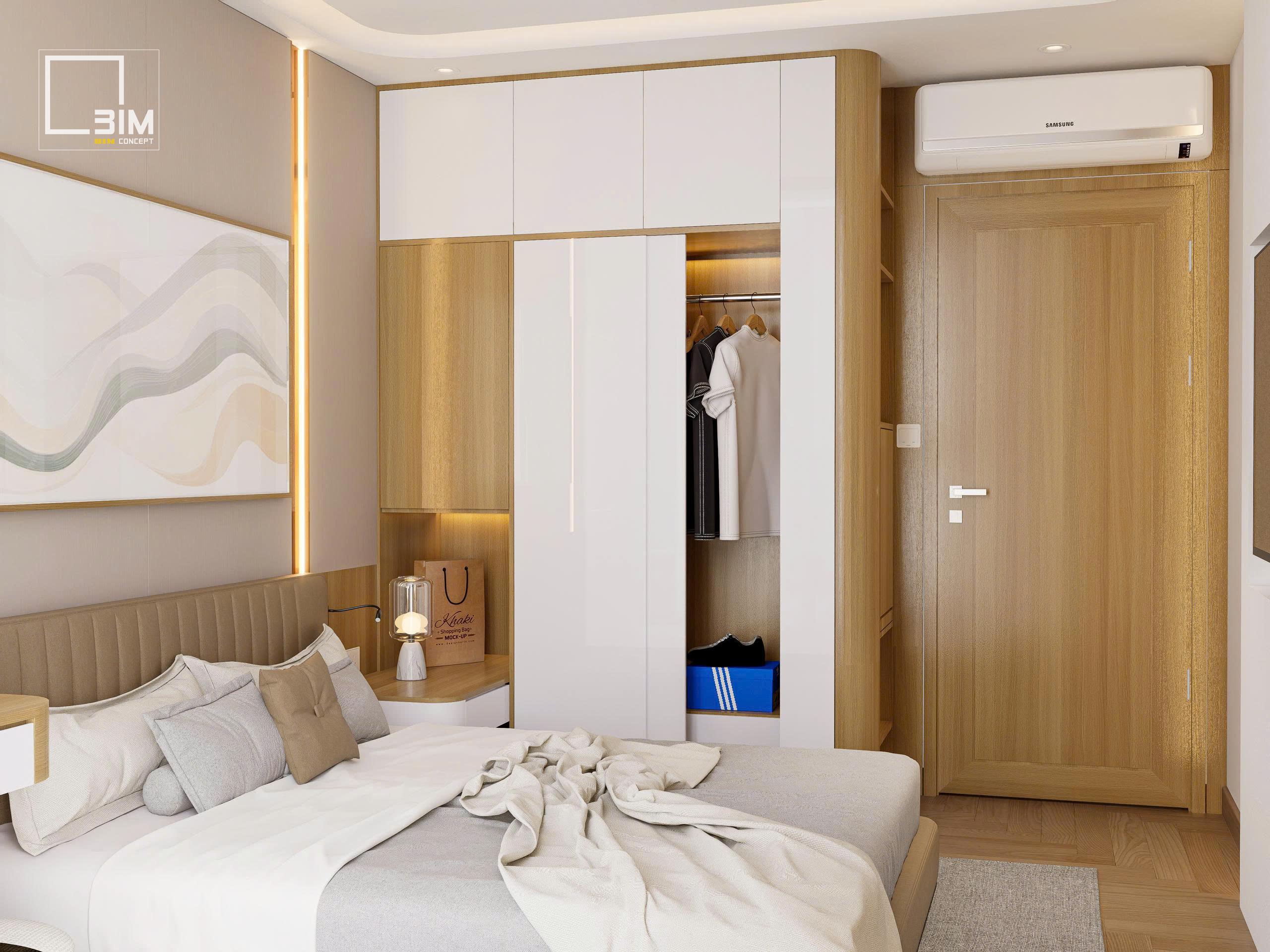 Tủ quần áo cao đụng trần giúp tối ưu diện tích hiệu quả