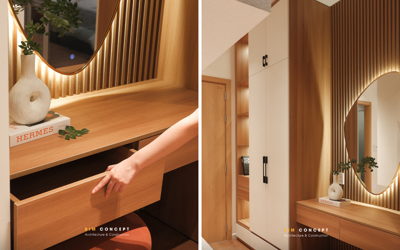 Nội thất biệt thự bàn trang điểm sang trọng