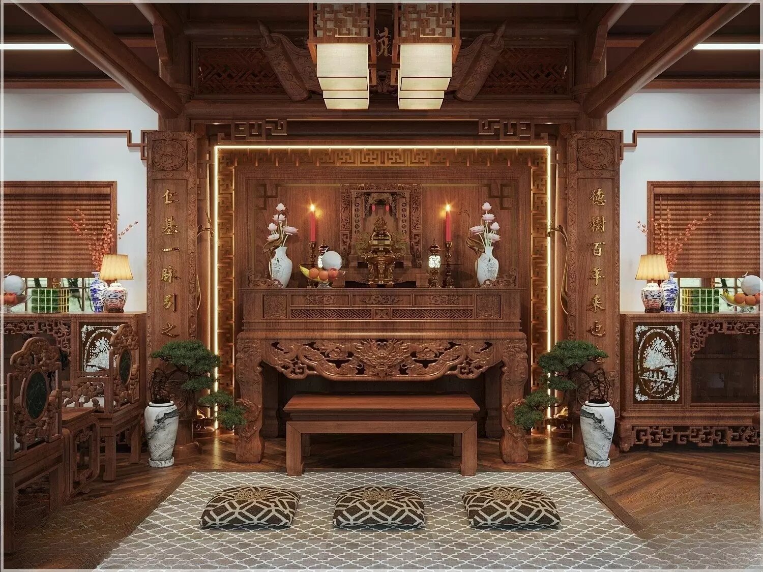 Ưu tiên ánh sáng vàng hoặc đỏ ấm cúng thay vì đèn nhấp nháy