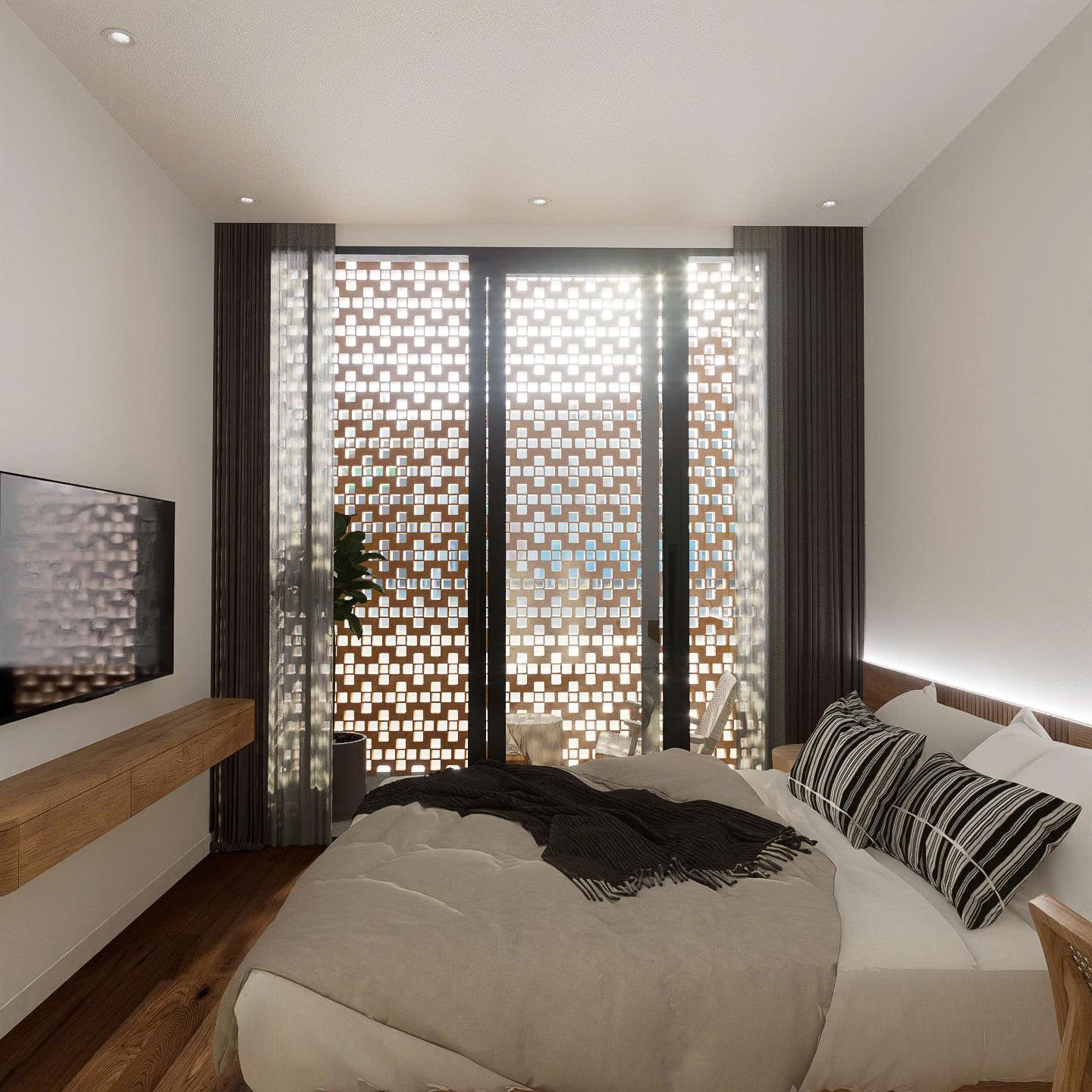 Mảng tường gạch gió kiến tạo vẻ đẹp ánh sáng