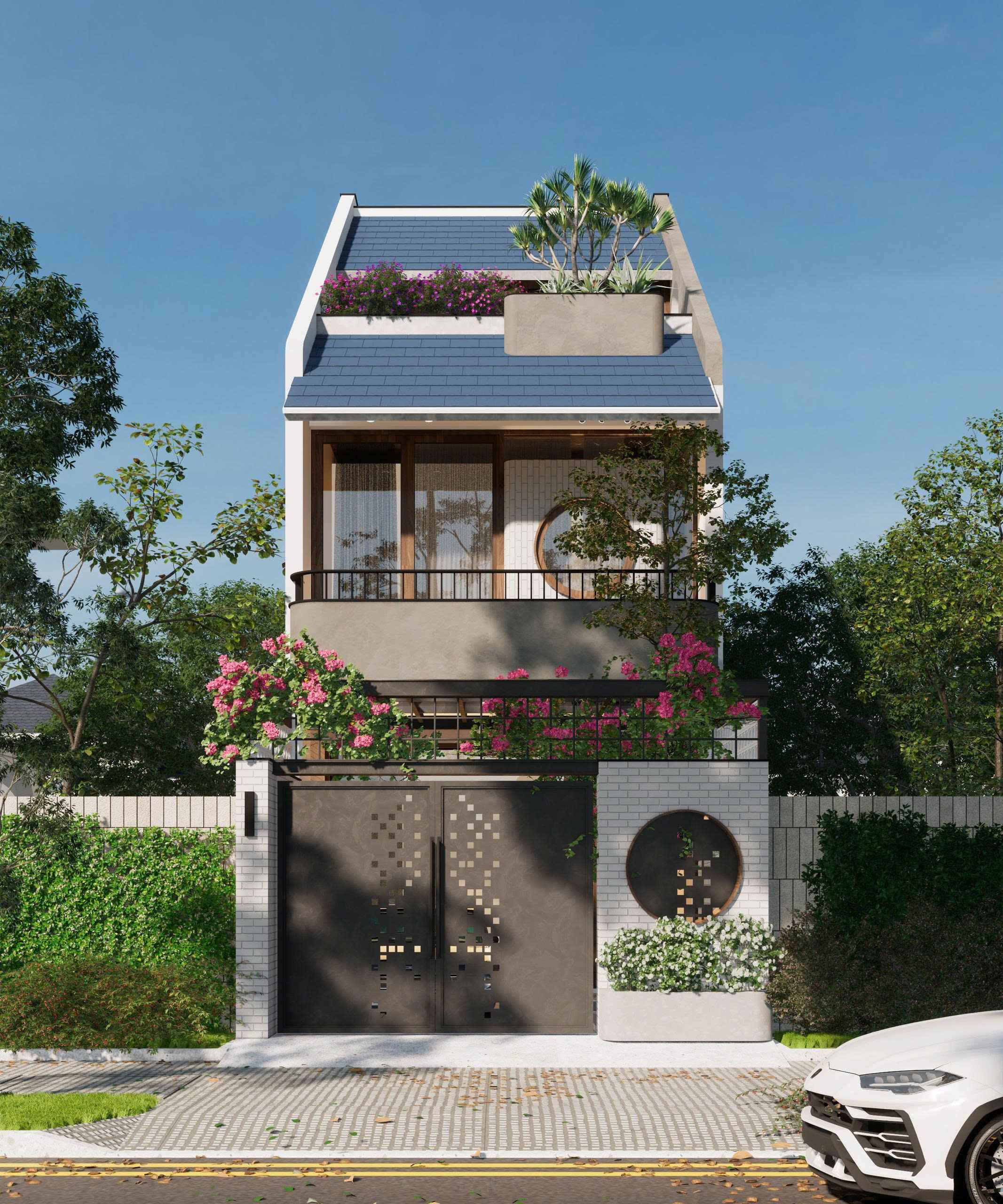 Gỗ và tông trắng tạo không gian tĩnh lặng hài hòa