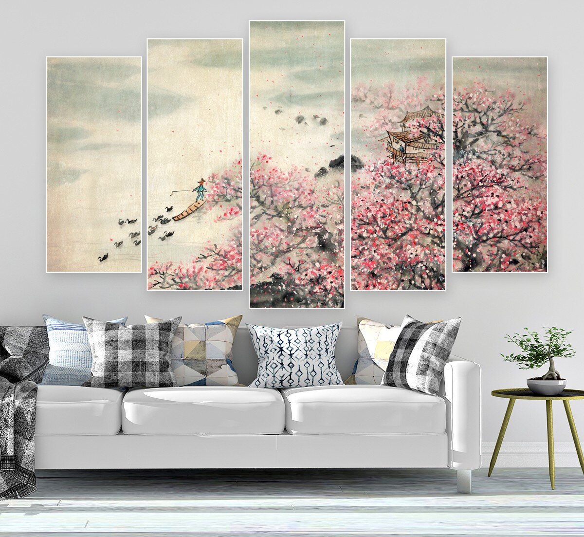 Khi treo ở phòng khách hoặc lối đi, ngôi nhà sẽ thêm tươi vui mà vẫn giữ được phong cách tối giản