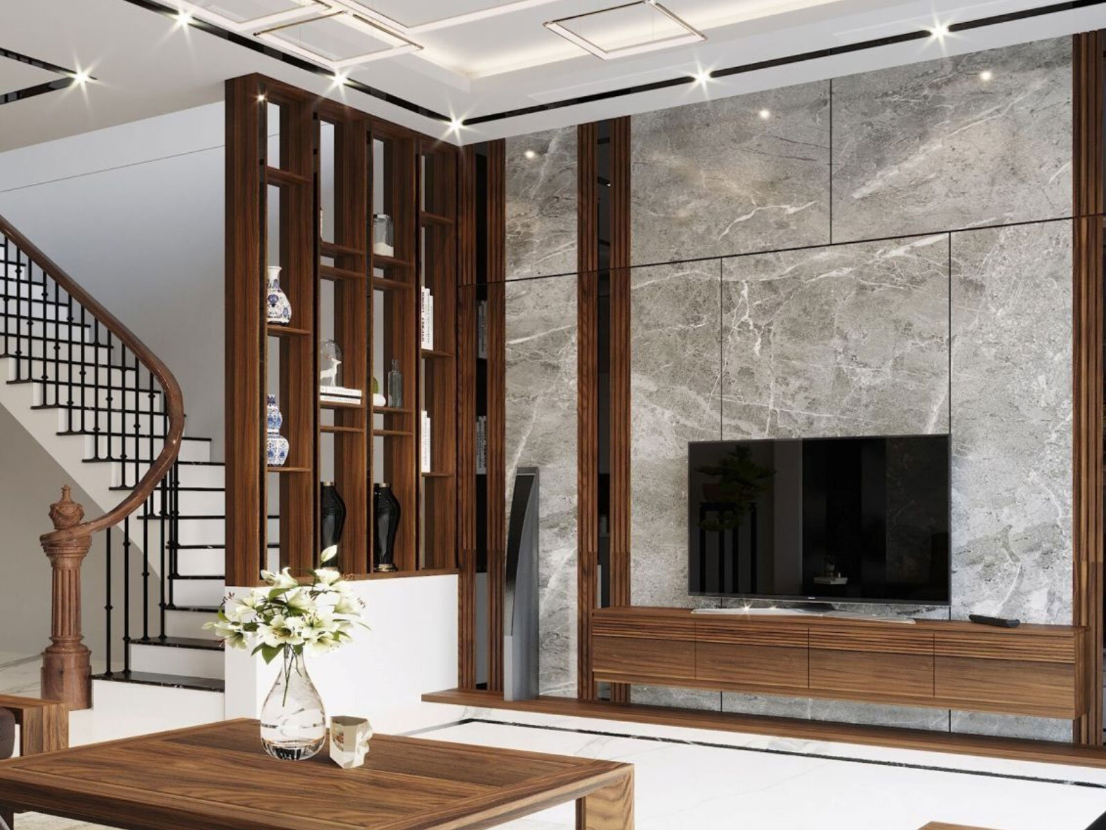 Lam gỗ công nghiệp có cấu tạo từ MDF, HDF hoặc MFC phủ veneer, melamine hoặc laminate