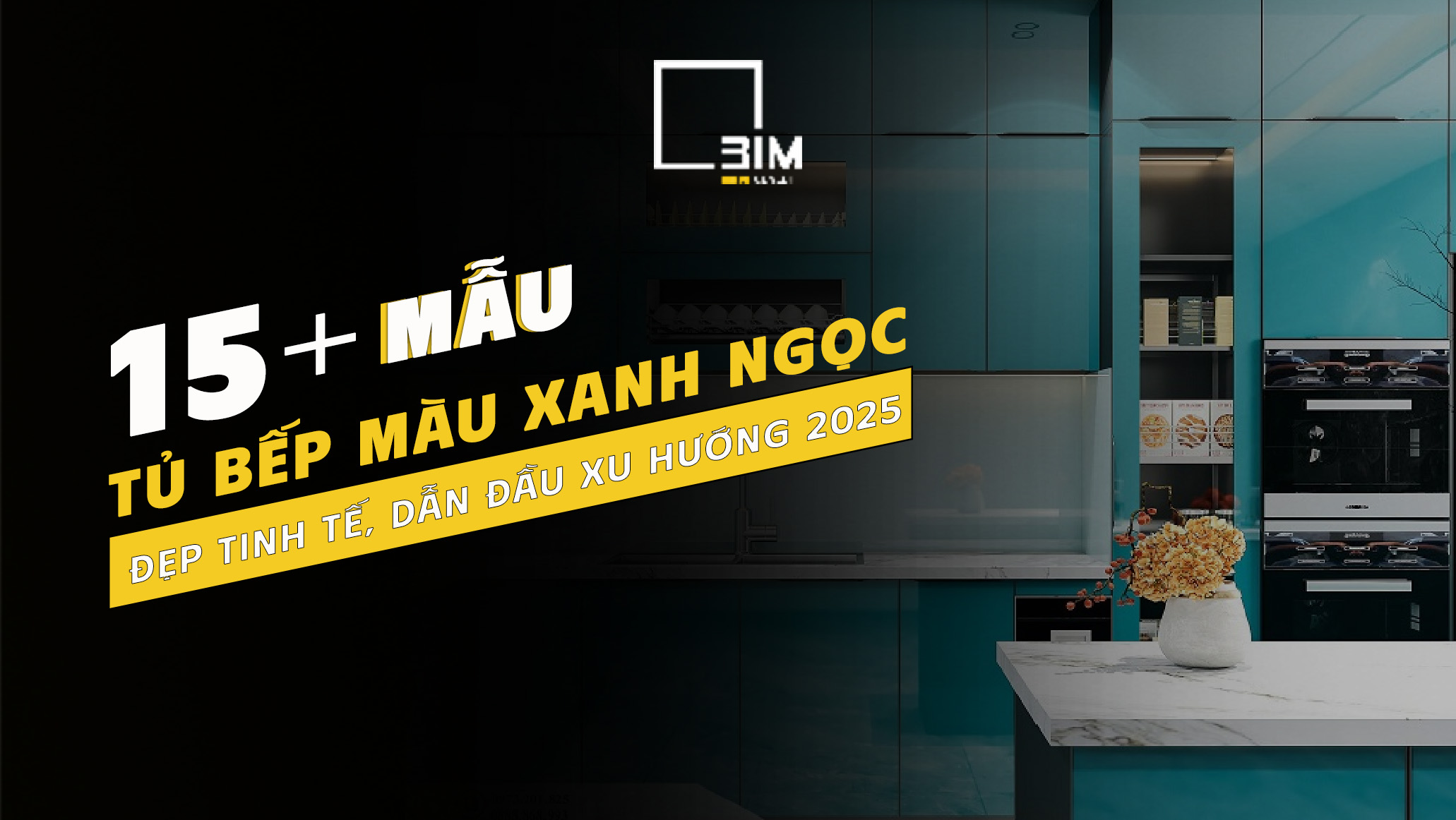 tủ bếp màu xanh ngọc