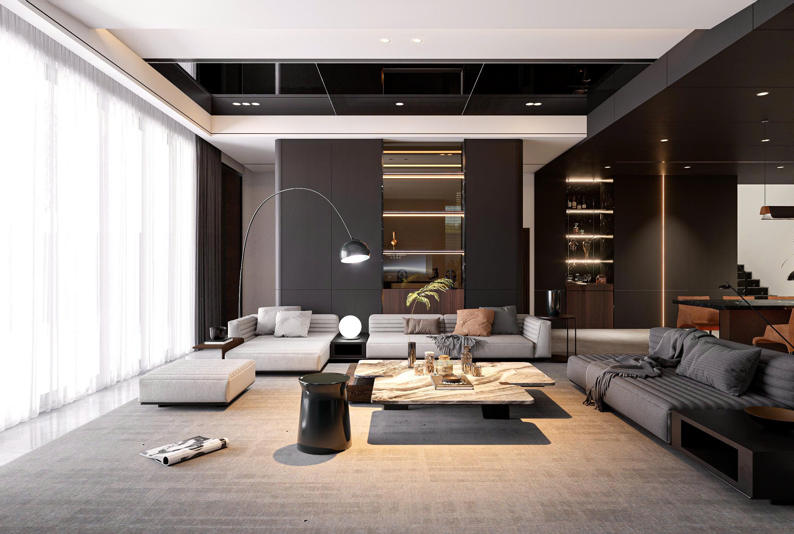Kết hợp cây xanh trong decor phòng khách
