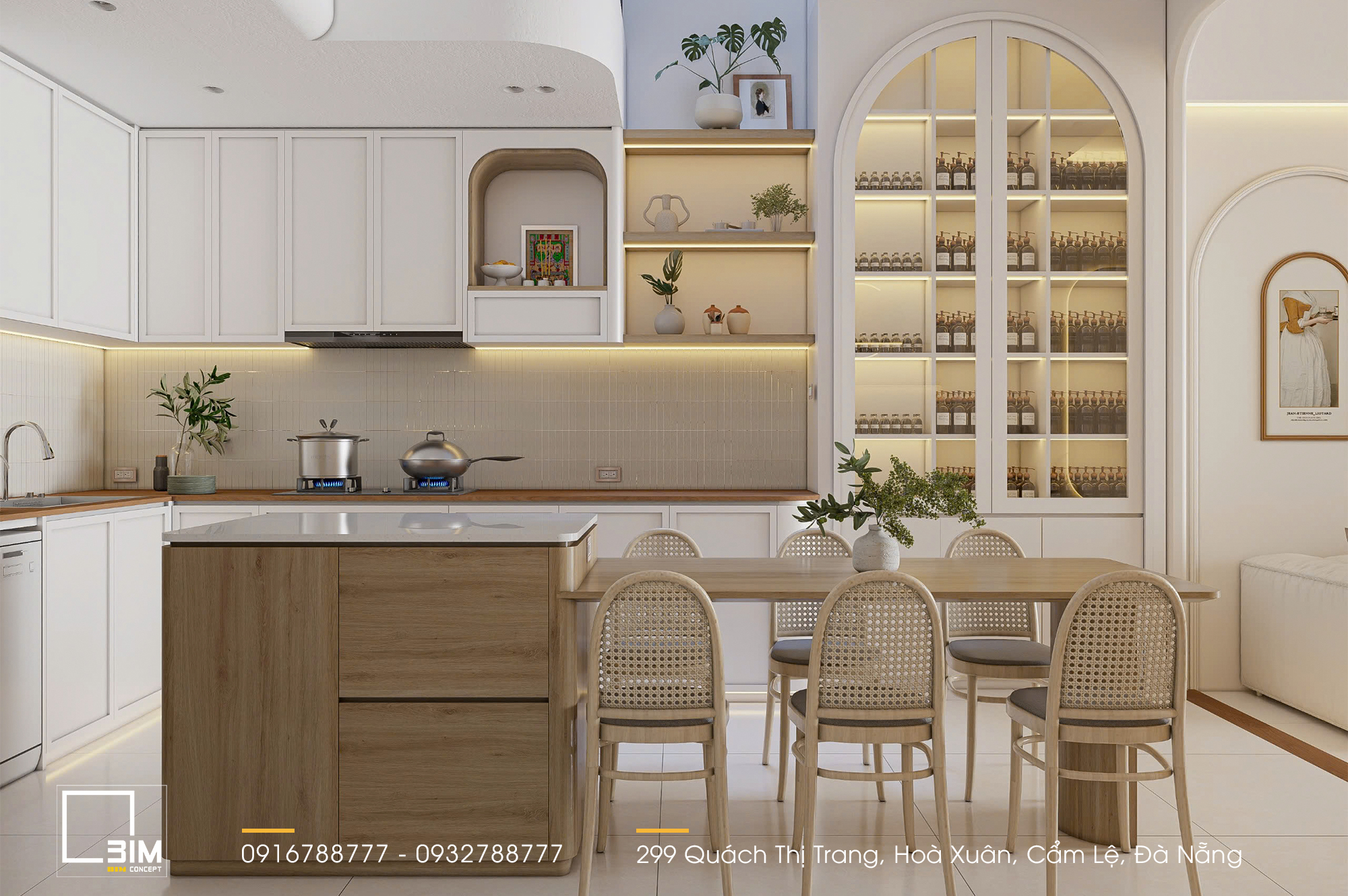 Phòng bếp nhà phố 2 tầng Happy House