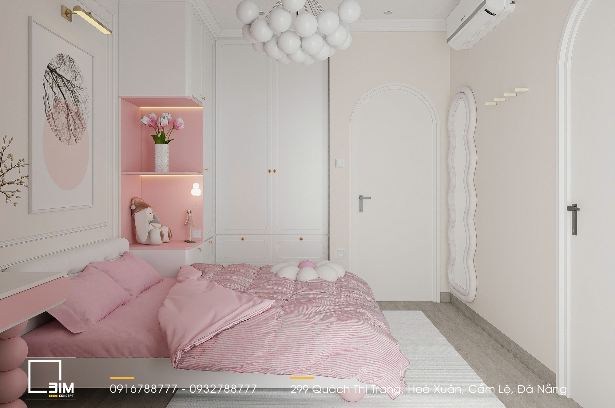 Sự kết hợp giữa màu sắc tươi sáng và nội thất thông minh tạo nên không gian vừa đẹp mắt vừa tiện nghi