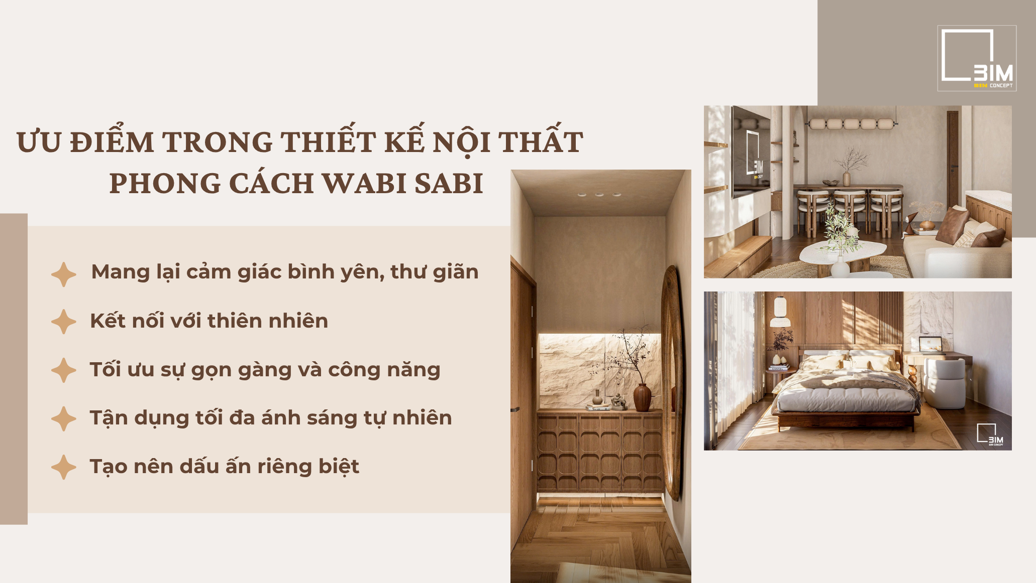 Ưu điểm trong thiết kế nội thất phong cách Wabi Sabi