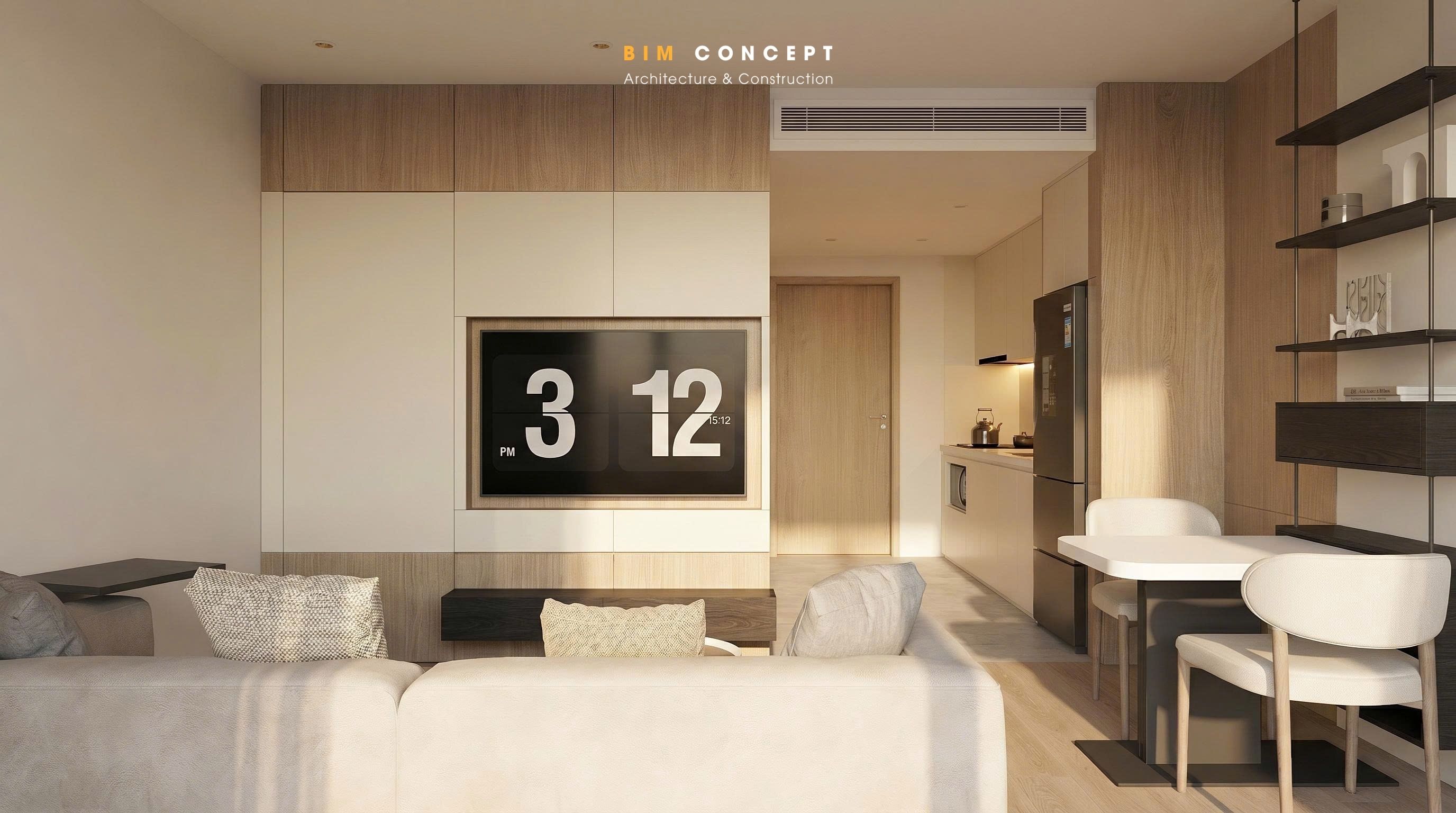 Thi công và lắp đặt nội thất căn hộ studio