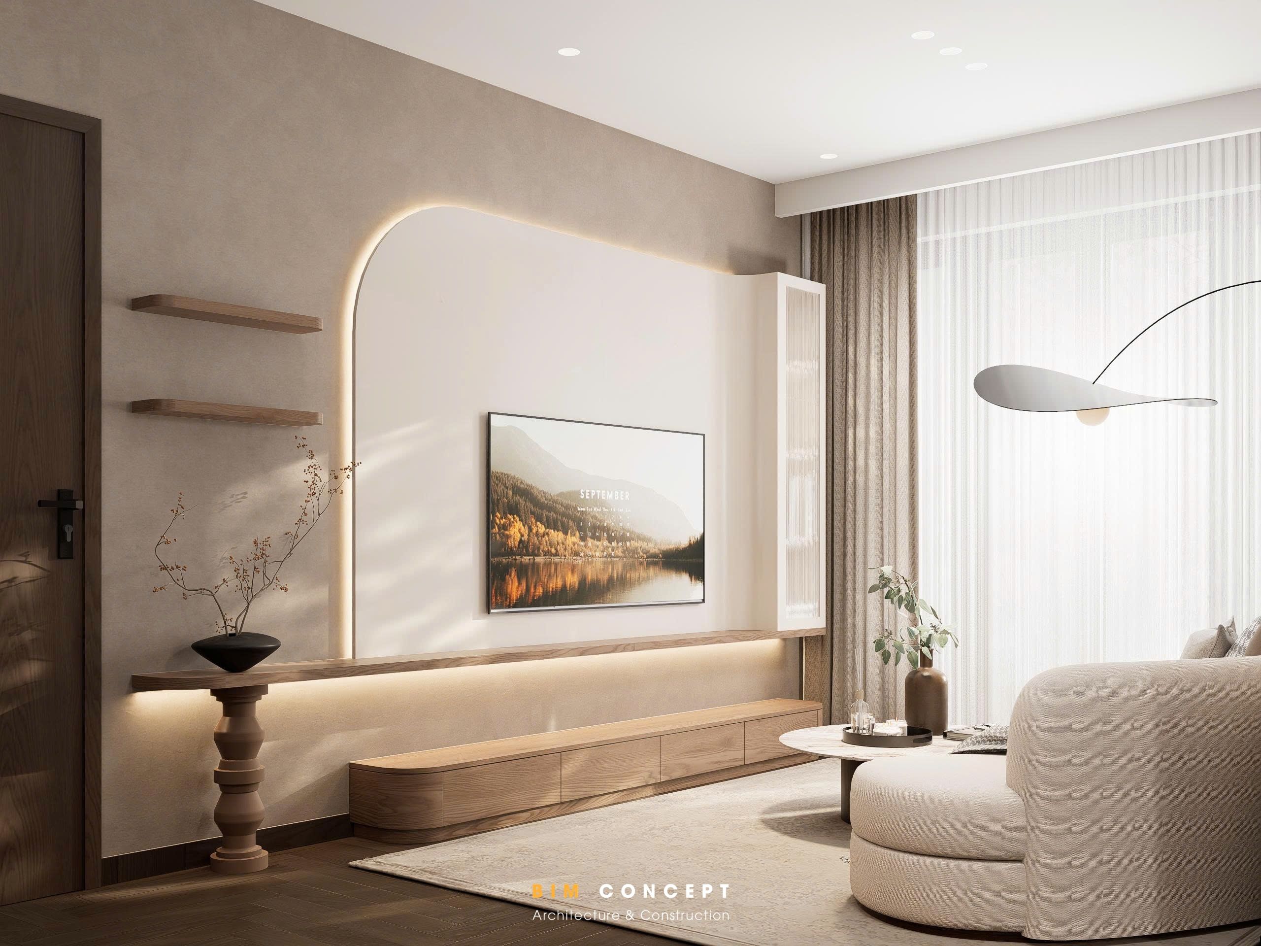 Thi công nội thất phòng khách căn hộ Vista Residence 2002 76m2