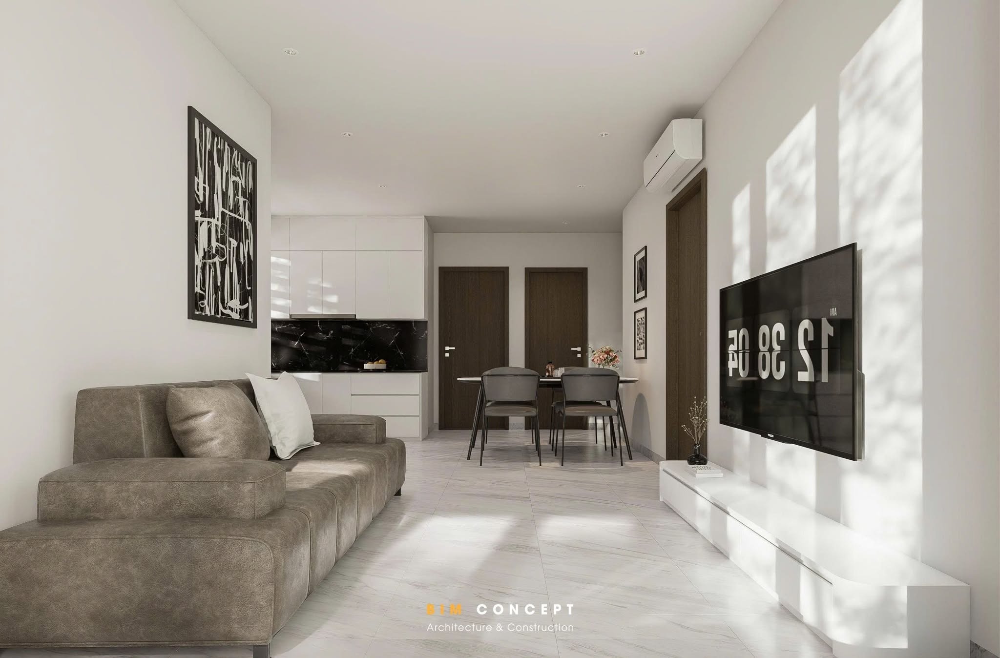 Thi công nội thất căn hộ Vista 2 phòng ngủ nhà chú Hùng