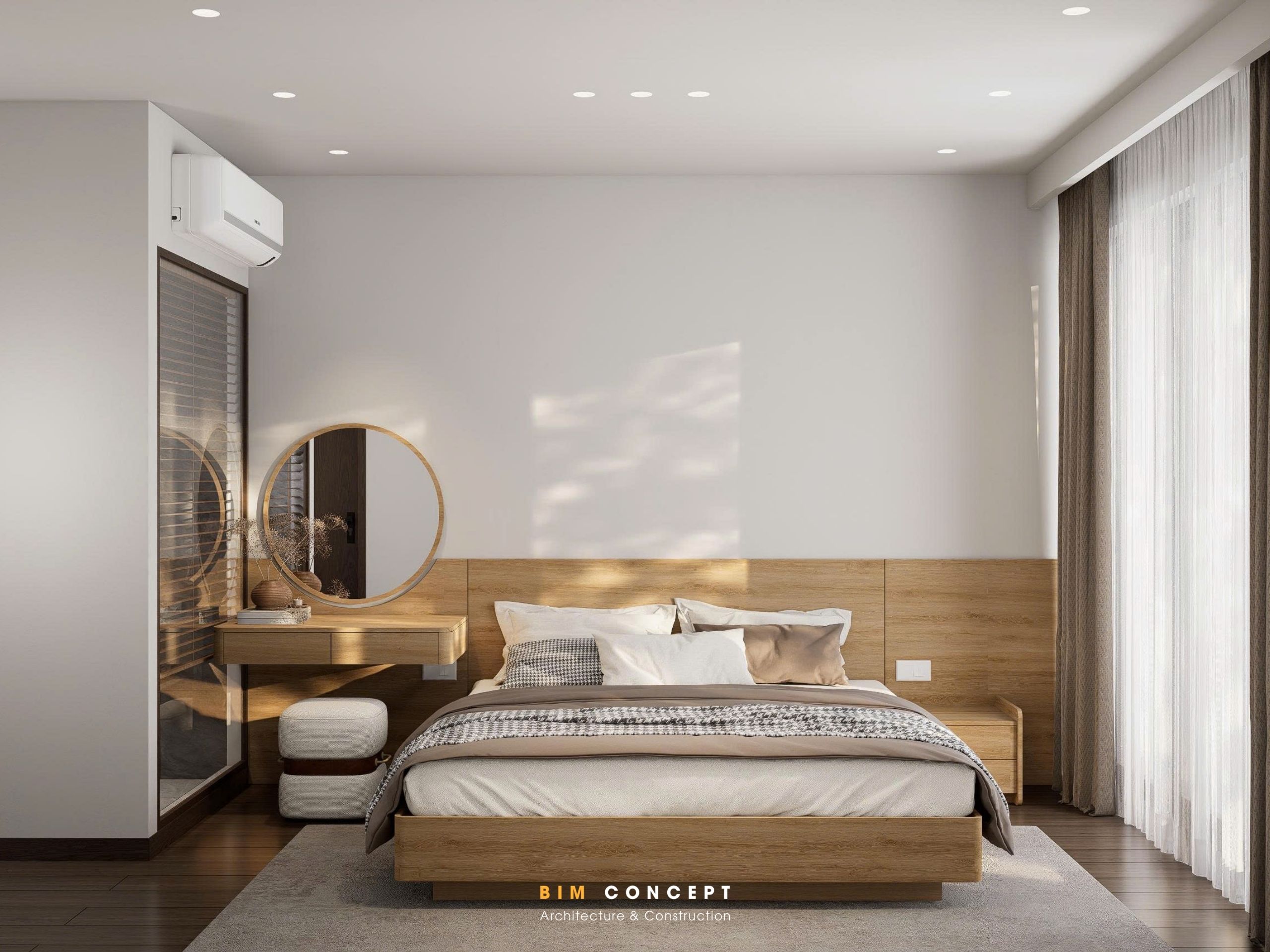 Thi công nội thất phòng ngủ Master căn hộ Vista 1802