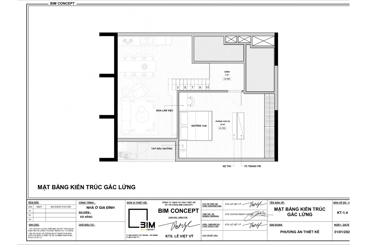 Thiết kế nội thất căn hộ Sun Symphony Residence có gác lửng tận dụng chiều cao