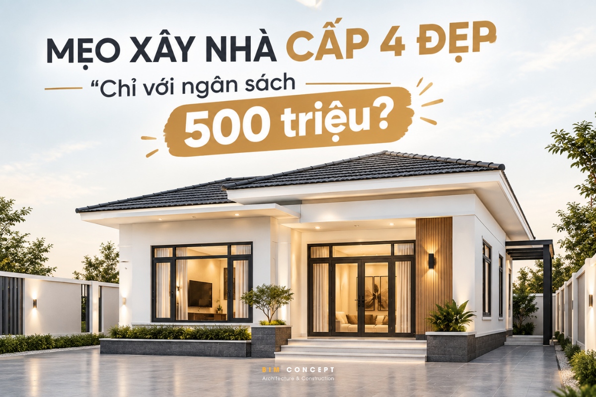 Làm thế nào để xây nhà cấp 4 đẹp trong ngân sách 500 triệu