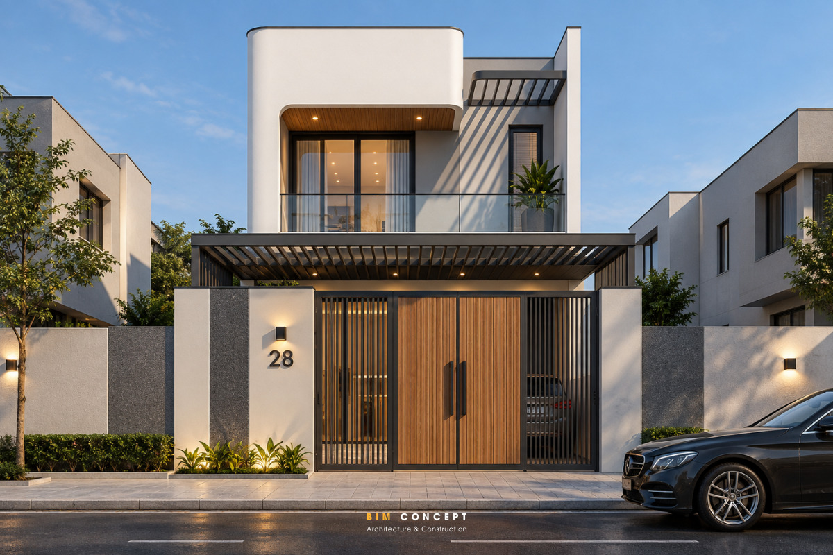 Thiết kế nhà 2 tầng giá 700 triệu hiện đại, tối giản