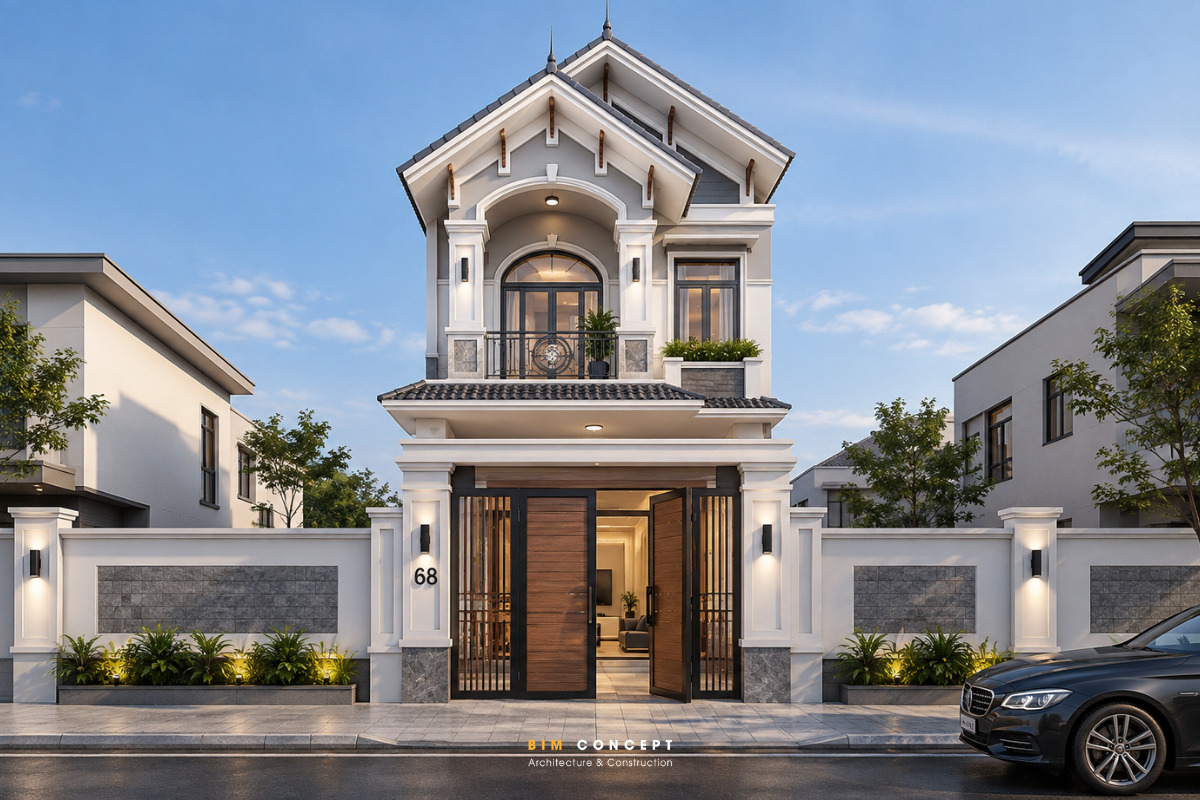 Nhà 2 tầng mái Thái