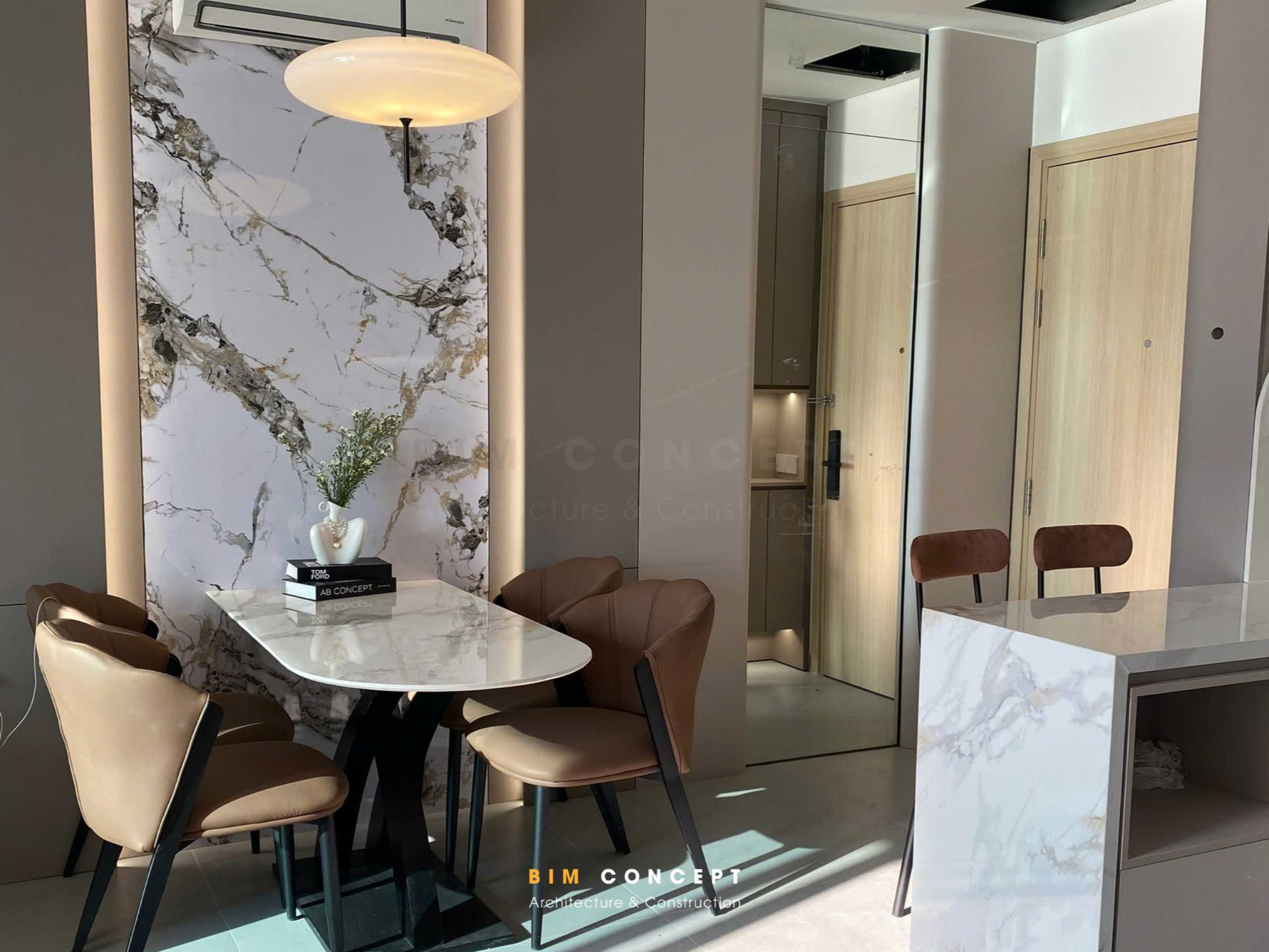 Thi công nội thất phòng bếp liền phòng ăn