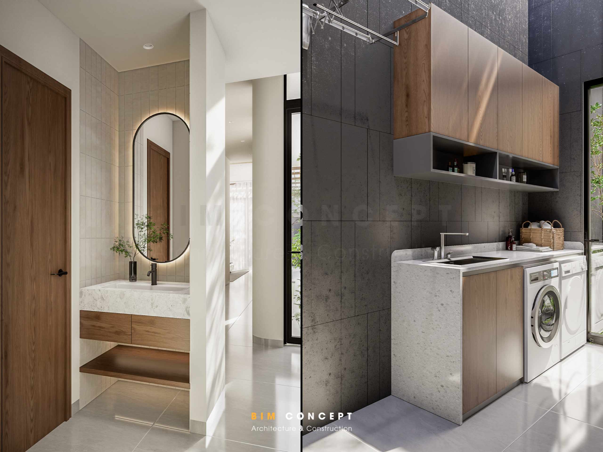 Khu vực giặt ủi và nhà vệ sinh chung cũng được bố trí ở tầng 1